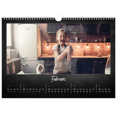 Fotokalender A3 Enkel — Svart tavla [Februari]