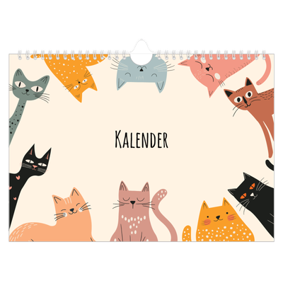Fotokalender A4 Enkel — Kattassistentar och klotter [omslag]