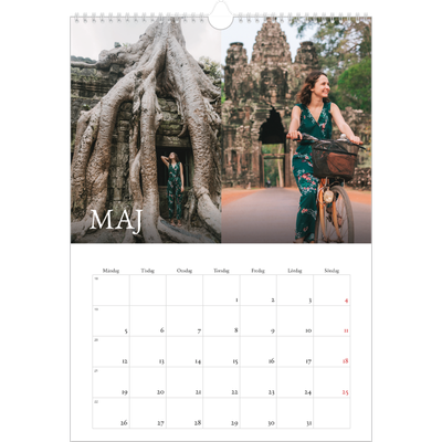 A3 Årskalender — Enkel serif-teckensnitt [omslag]