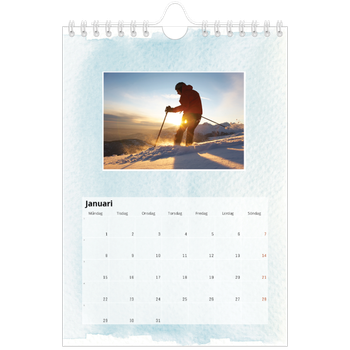 Fotokalender A5 Enkel — Akvareller i bakgrunden
