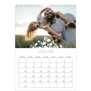 Fotokalender A4 Enkel — Blommotiv