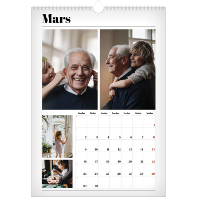 A3 Årskalender — Tidningsstil [Mars]