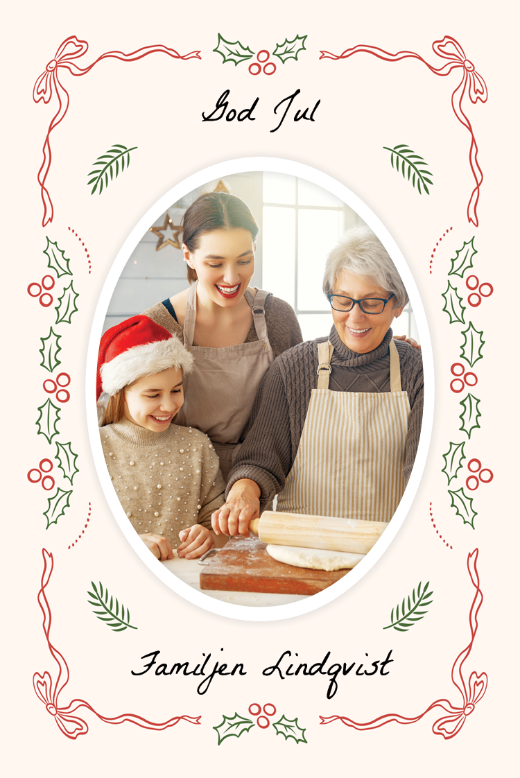 Fotokort — Järnek och rosetter