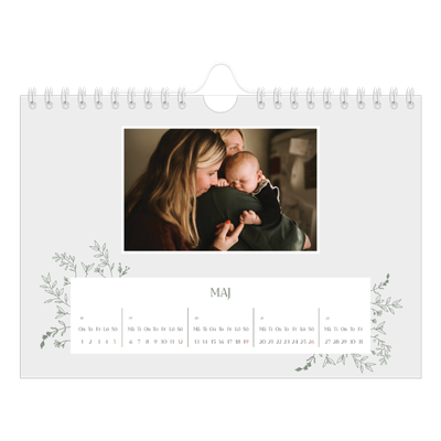 Fotokalender A5 Enkel — Handritade blommor [omslag]