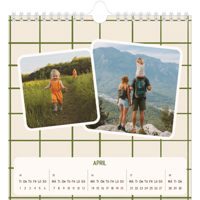 Årskalender kvadratisk — Retro mönster [April]