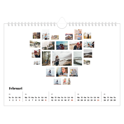 Fotokalender A4 Enkel — Collage shapes [Februari]