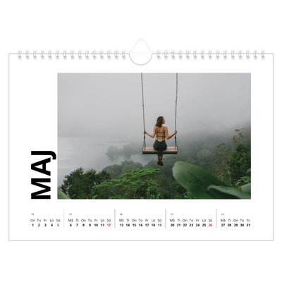 Fotokalender A4 Enkel — Vit kalender [omslag]