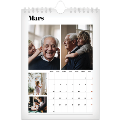 Fotokalender A5 Enkel — Tidningsstil [Mars]