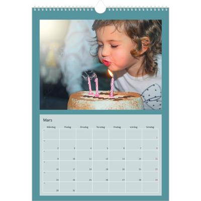 A3 Årskalender — Snygga färger [Mars]