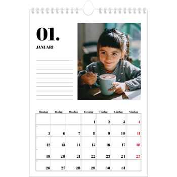 Fotokalender A4 Enkel — Serif och ögonblick