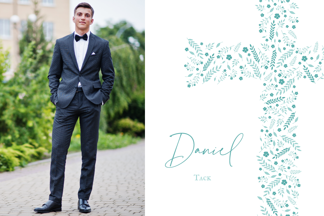 Tack — Blomkors blågrön