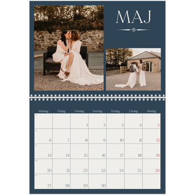 Fotokalender A3 Klassisk (30 x 40 cm) — Skiffer & seriffer [Maj]