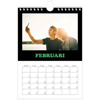Fotokalender A5 Enkel — Rolig typografi [Februari]