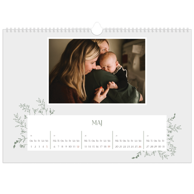 Fotokalender A3 Enkel — Handritade blommor [omslag]