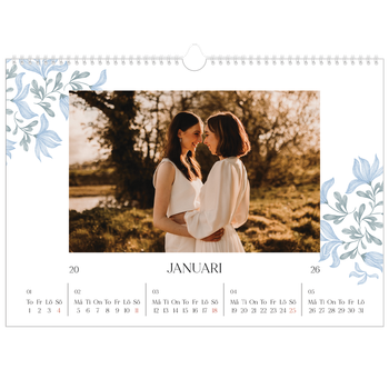 Fotokalender A3 Enkel — Elegant blommig