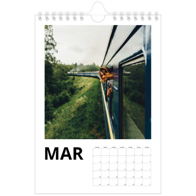 Fotokalender A5 Enkel — Vit kalender [Mars]