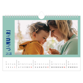 Fotokalender A4 Enkel — Färgglad kalender