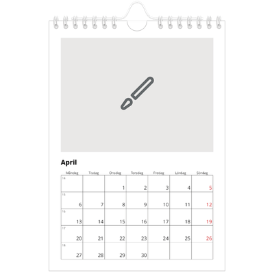 Fotokalender A5 Enkel — Designa din egna fotoprodukt [April]