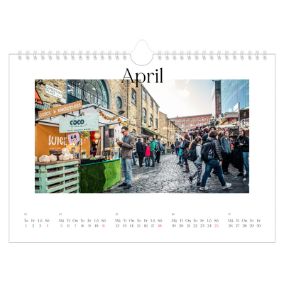 Fotokalender A4 Enkel — Min reseskildring [April]