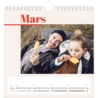 Årskalender kvadratisk — 90-talets nostalgi [Mars]