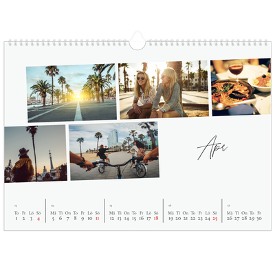 Fotokalender A3 Enkel — Stadssemester (vit) [April]
