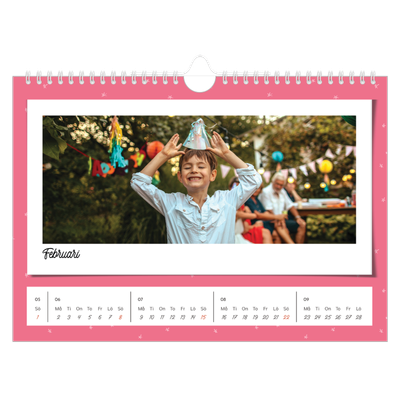 Fotokalender A4 Enkel — Färgglada retro bilder [Februari]
