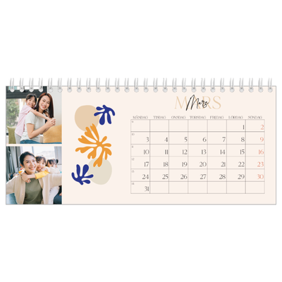 Skrivbordskalendrar — Minimalistisk korall [Mars]