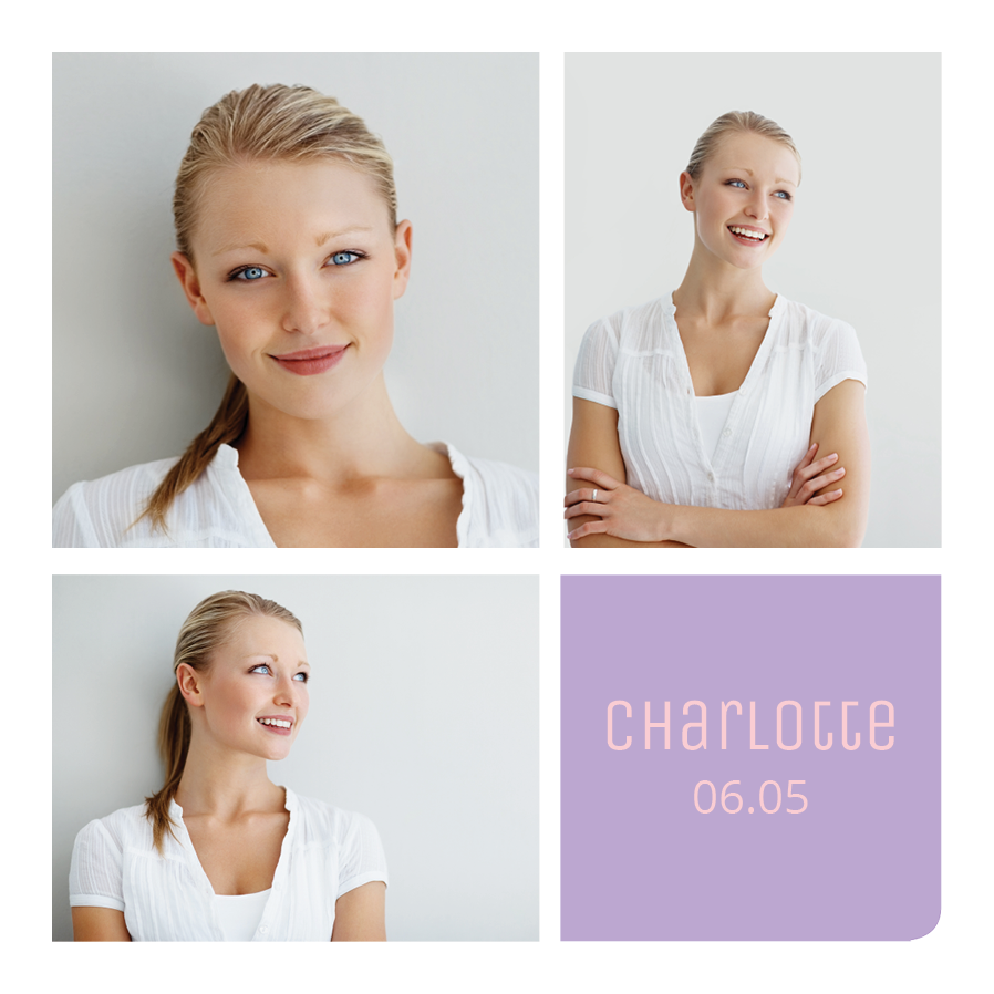 Inbjudningar — Lila namnfält