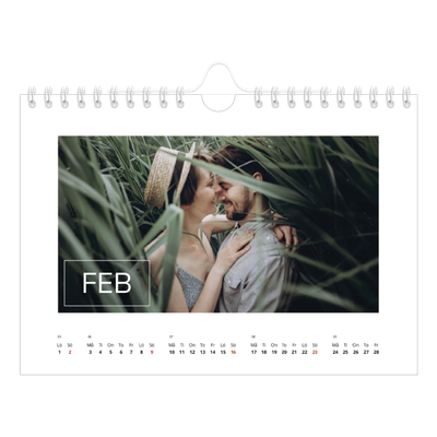 Fotokalender A5 Enkel — Stor dato [Februari]