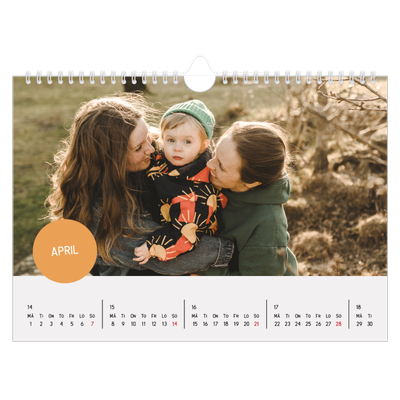 Fotokalender A4 Enkel — Fotoklistermärke [April]