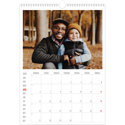 A3 Årskalender — Röda höjdpunkter [April]
