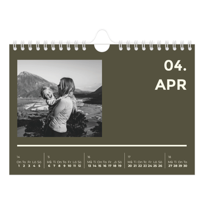 Fotokalender A5 Enkel — Modern och djärv [April]