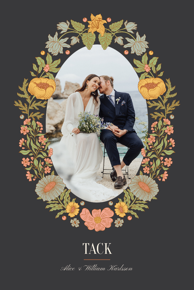 Tack — Vinranka och blom