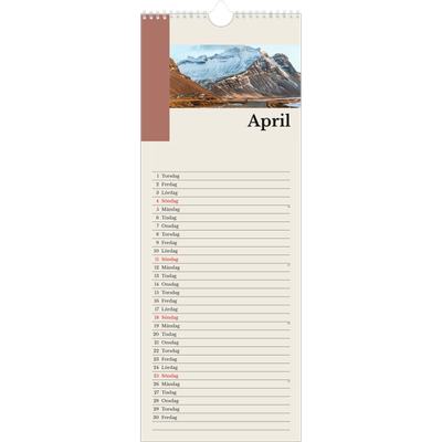 Fotokalender Smal  — Världens sevärdheter [April]