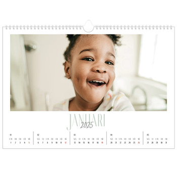 Fotokalender A3 Enkel — Flera typsnitt