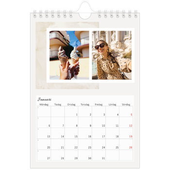 Fotokalender A5 Enkel — Pastell färger