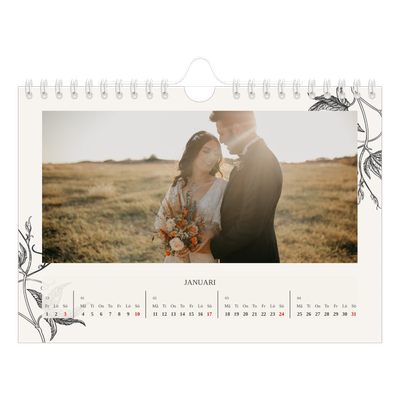 Fotokalender A5 Enkel — Bläck & murgröna [Januari]