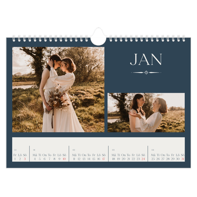 Fotokalender A4 Enkel — Skiffer & seriffer [Januari]