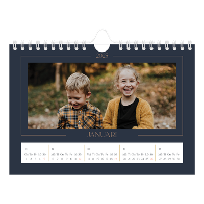 Fotokalender A5 Enkel — Preussisk blå [Januari]