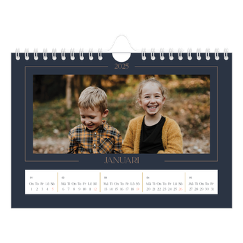 Fotokalender A5 Enkel — Preussisk blå