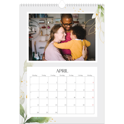 A3 Årskalender — Blomster akvarell [April]