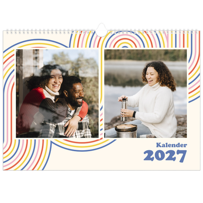 Fotokalender A3 Enkel — Retro ränder [omslag]