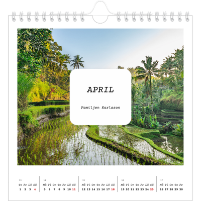 Årskalender kvadratisk — Hela historien [April]
