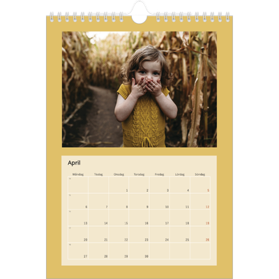 Fotokalender A4 Enkel (20 x 30 cm) — Kalender i jordtoner [April]