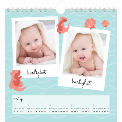 Årskalender kvadratisk — Söta djur [Maj]