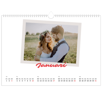 Fotokalender A3 Enkel — Signerad i karmosin