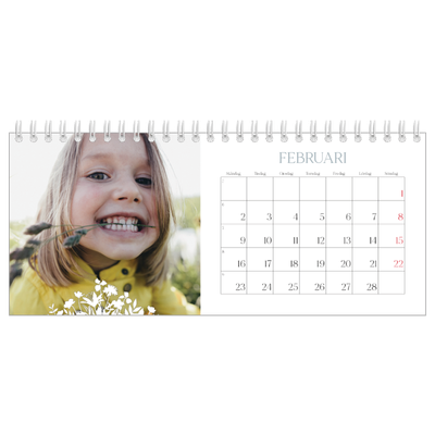 Skrivbordskalendrar — Blommotiv [Februari]