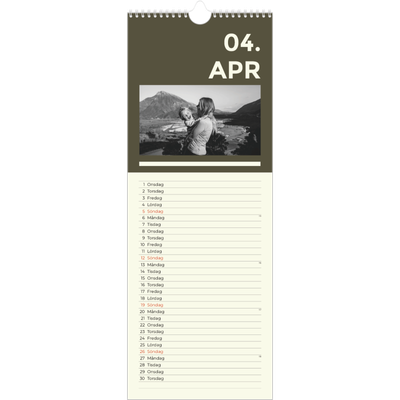 Fotokalender Smal  — Modern och djärv [April]