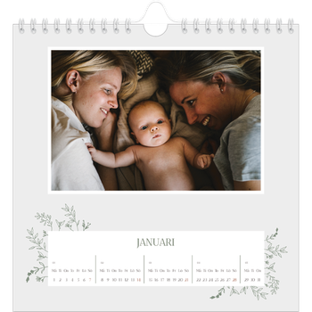 Fotokalender Kvadratisk — Handritade blommor