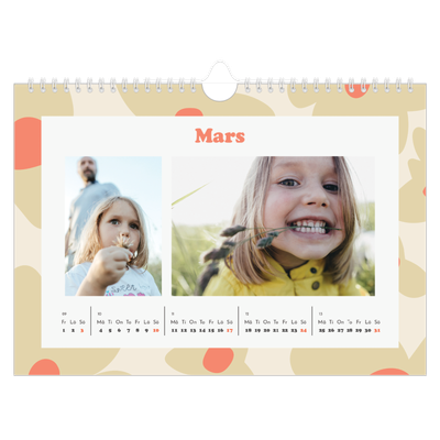 Fotokalender A4 Enkel — Färgglada mönster [Mars]